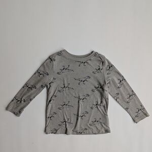 Dinosaur With Pepperoni Pizza Long Sleeve T-Shirt